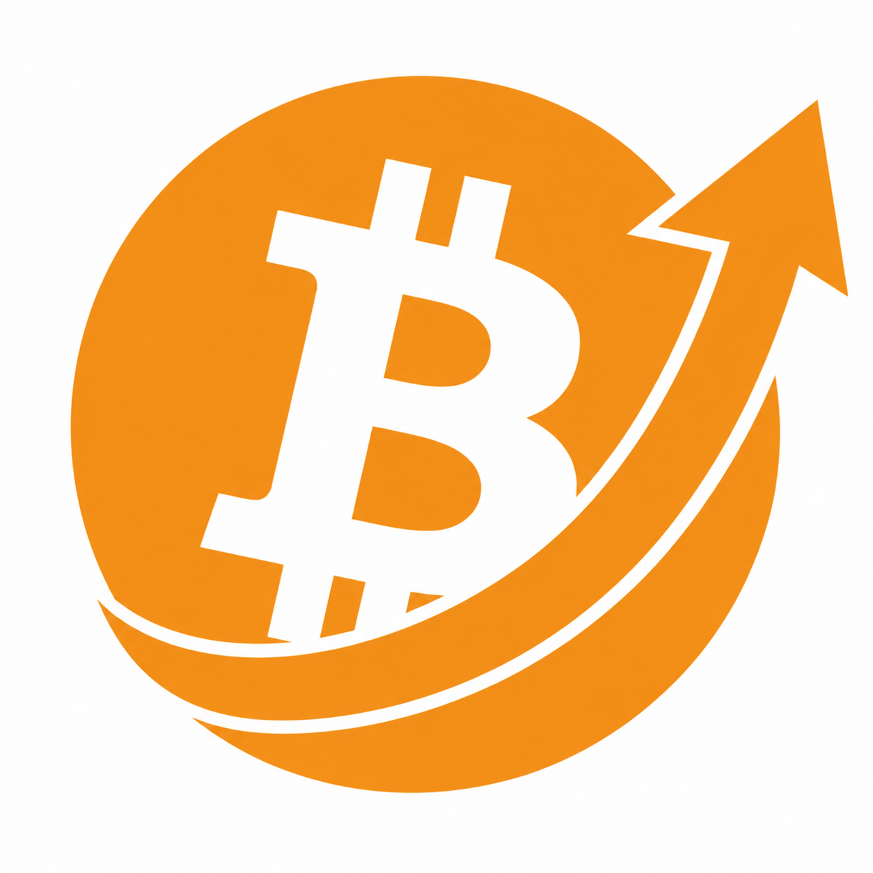 BitLong orange Bitcoin and upward arrow logo